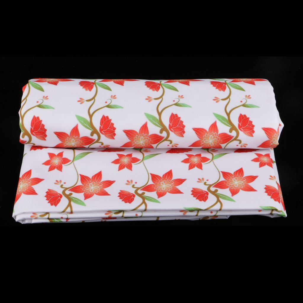 Printed Waterproof Fabric By Yard For Pillows, White + Flower