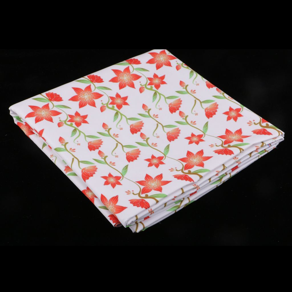 Printed Waterproof Fabric By Yard For Pillows, White + Flower