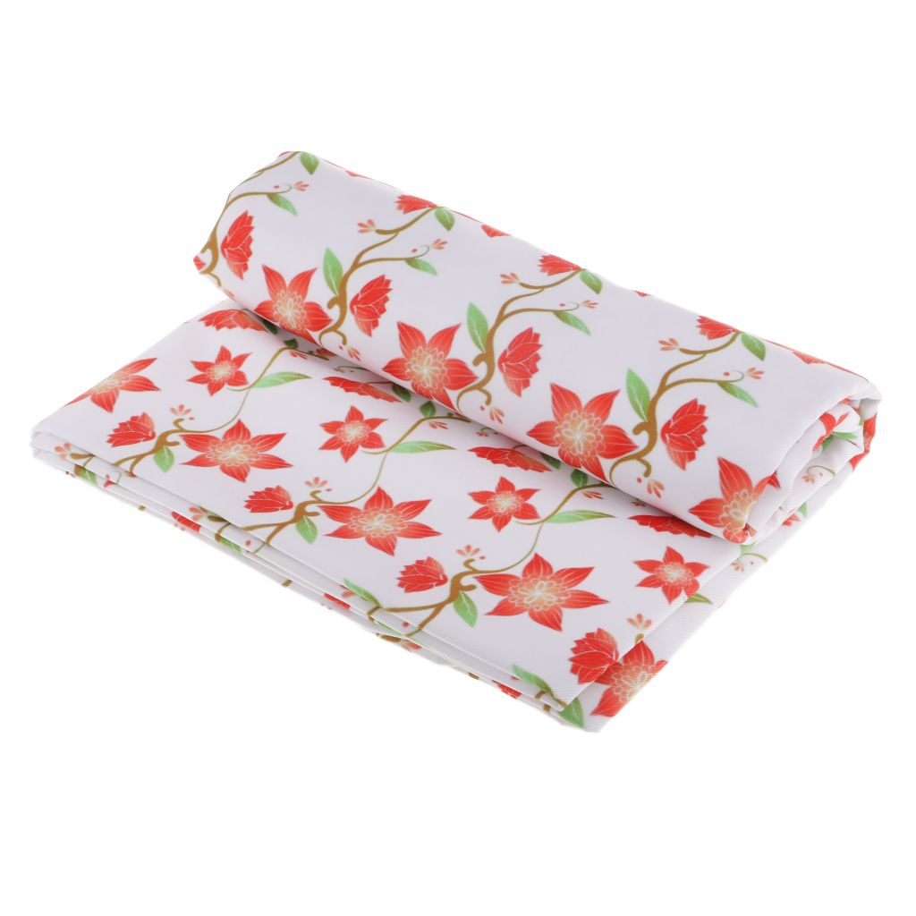 Printed Waterproof Fabric By Yard For Pillows, White + Flower
