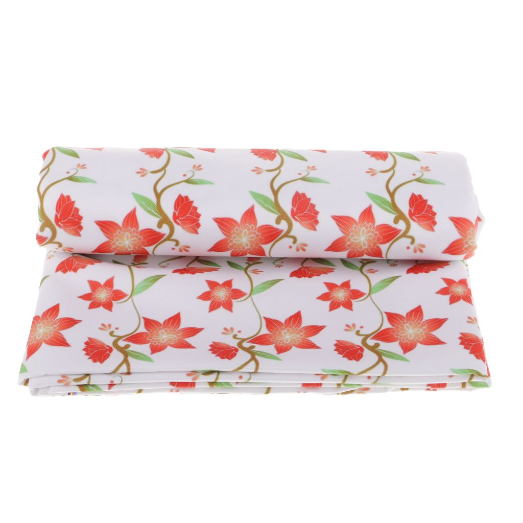 Printed Waterproof Fabric By Yard For Pillows, White + Flower