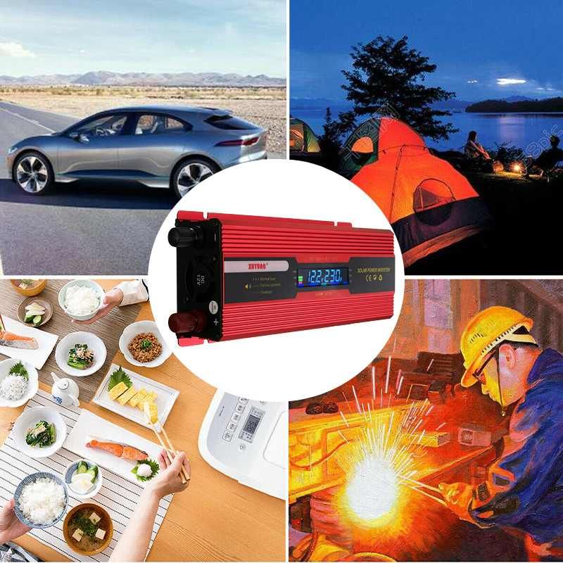 2000W/4000W/6000W DC 12V To AC 220V Modified Sine Wave Inverter Charger Converter Adapter With Intelligent Dual Digital Display-4000W