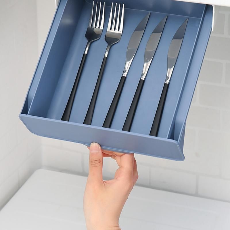 Kitchen Cabinet Storage Box Spices Rack Under Cutlery Holder