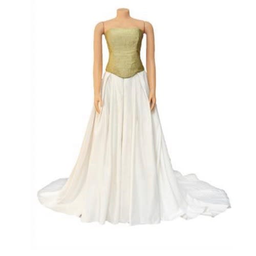 Gold Bodice And Ivory Bridal Skirt
