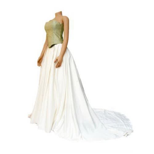 Gold Bodice And Ivory Bridal Skirt
