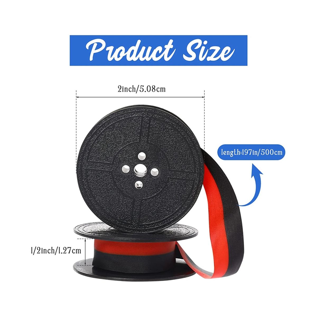 2Pcs Twin Spool Typewriter Ribbon Calculator Ribbon for