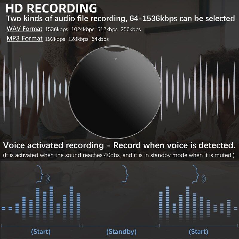 Secret Small Voice Activated Recorder Sound Recording Dictaphone MP3 Player Mini Digital Sound Audio Recorder Professional