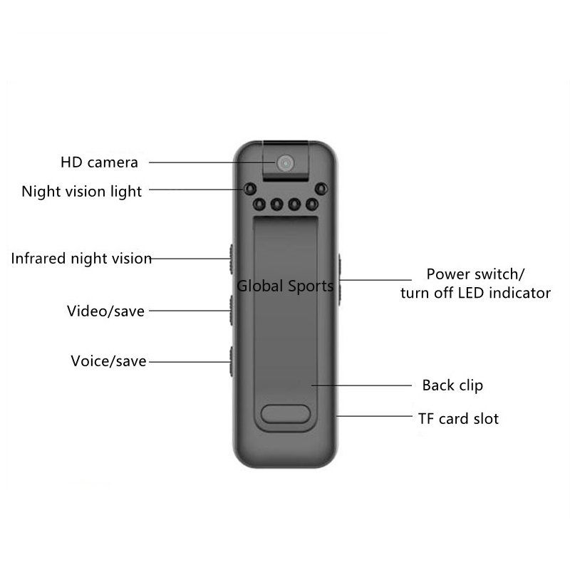Mini Digital Body Camera Full HD 1080P Camera Motion Night Vision DV Video Recorder Portable Law