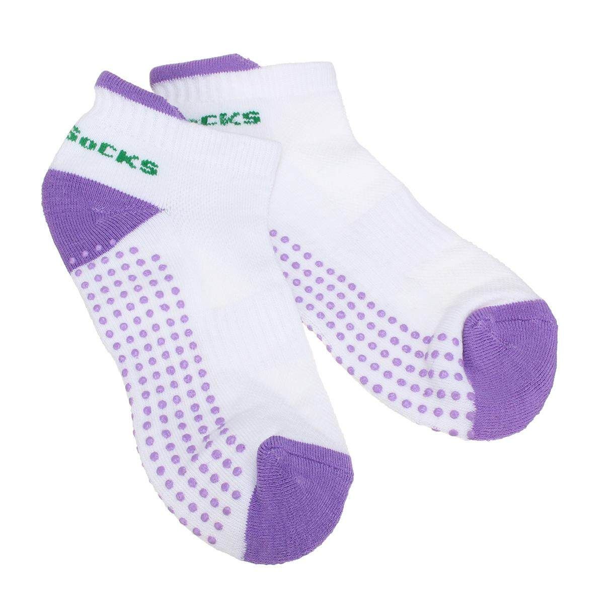 New Non Slip Yoga Aerobic Pilates Socks/ Massage Grip Sport Gym Exercise Socks Purple