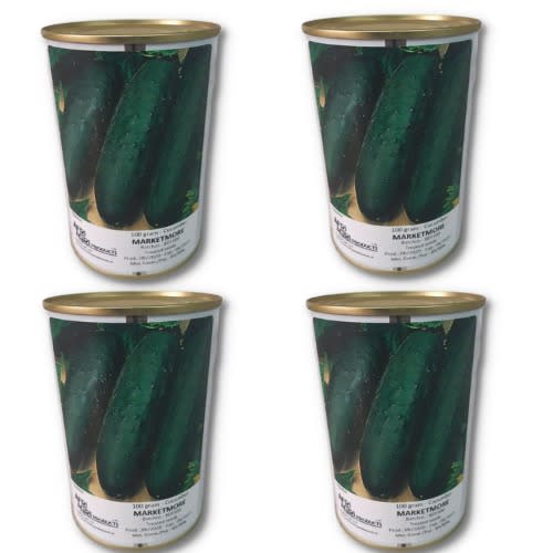 Marketmore Cucumber Seeds - 100 Grams - 4 Tins