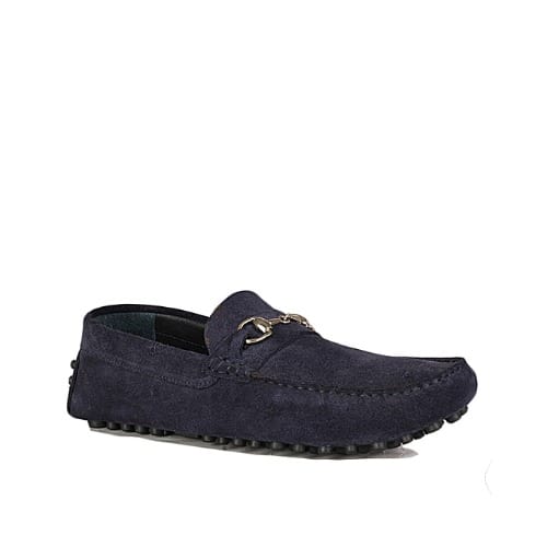 Men's Suede Driving Shoe With Bit - Blue