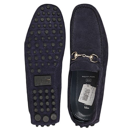 Men's Suede Driving Shoe With Bit - Blue