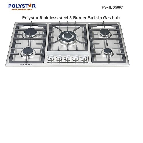 5 Burners Gas Hob In-built Gas Cooker