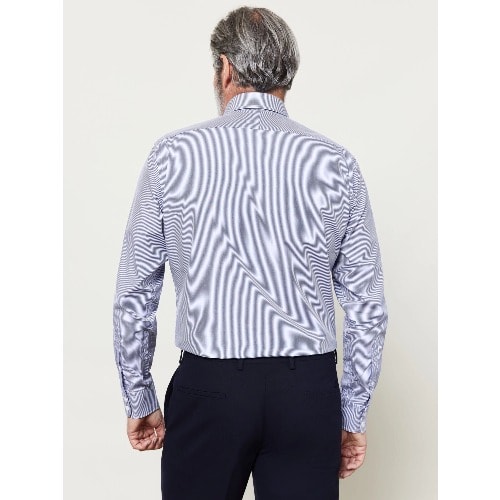 Slim Fit Navy Bengal Stripe Shirt