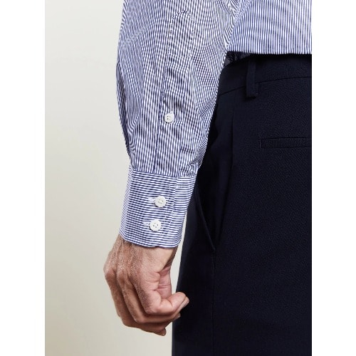 Slim Fit Navy Bengal Stripe Shirt