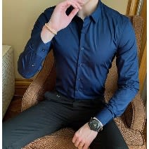 4pcs Formal Longsleeve Shirts- Pink Black White Navy Blue