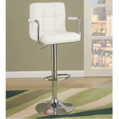 Adjustable Height Bar Stool - White