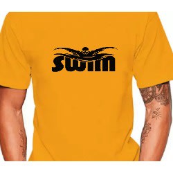 Swim Cotton Print T-shirt - Yellow