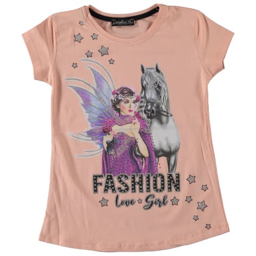 Fashion Love Girl T-shirt - Peach