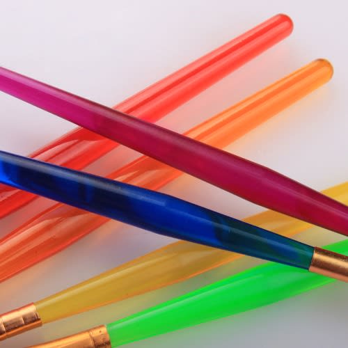 Children Plastic Colored Paint Brush - Set Of 6