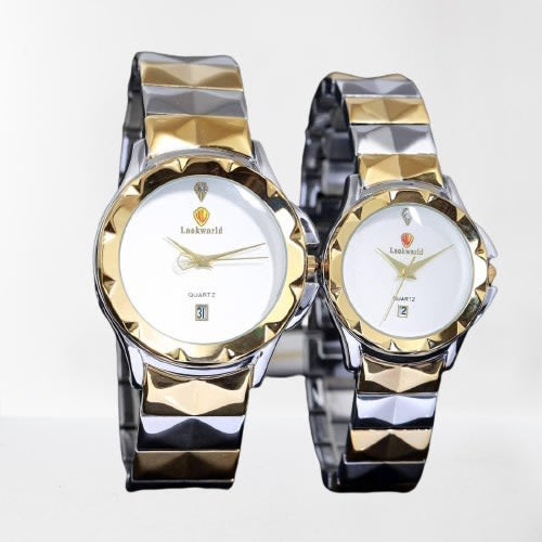 Silver And Gold Unisex Wristwatch