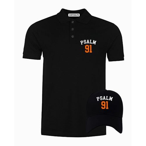 Psalm 91 Polo & Cap Bundle  - Black, Black