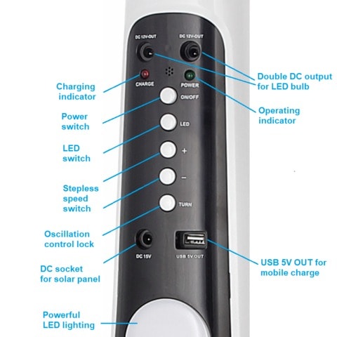 Remote Control Ac Dc Rechargeable Floor Fan - 18" 12v -pv-3018