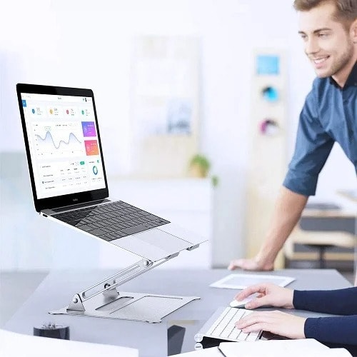 Ergonomic Laptop Adjustable Stand Made With Alloy Aluminum Steel - LS515