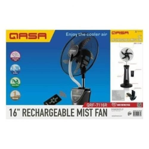 Rechargeable Water Mist Fan With Remote Control 16''