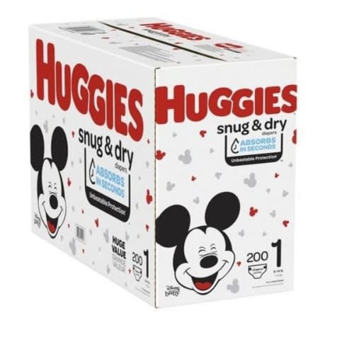 Huggies Snug & Dry Diapers - Size 1- 200 Count