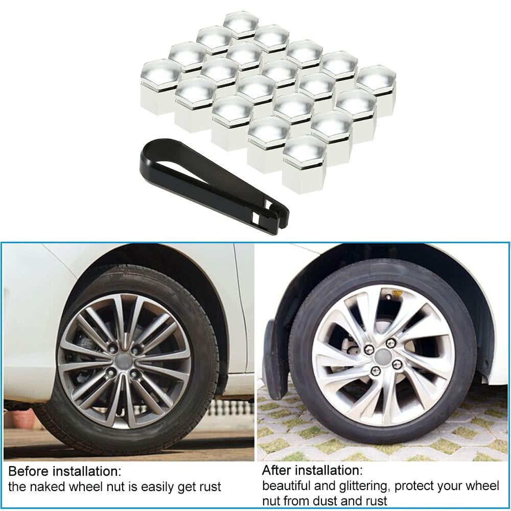 One Set Of 20Pcs 17mm Wheel Nut Cover Bolt Cap For Vauxhall
