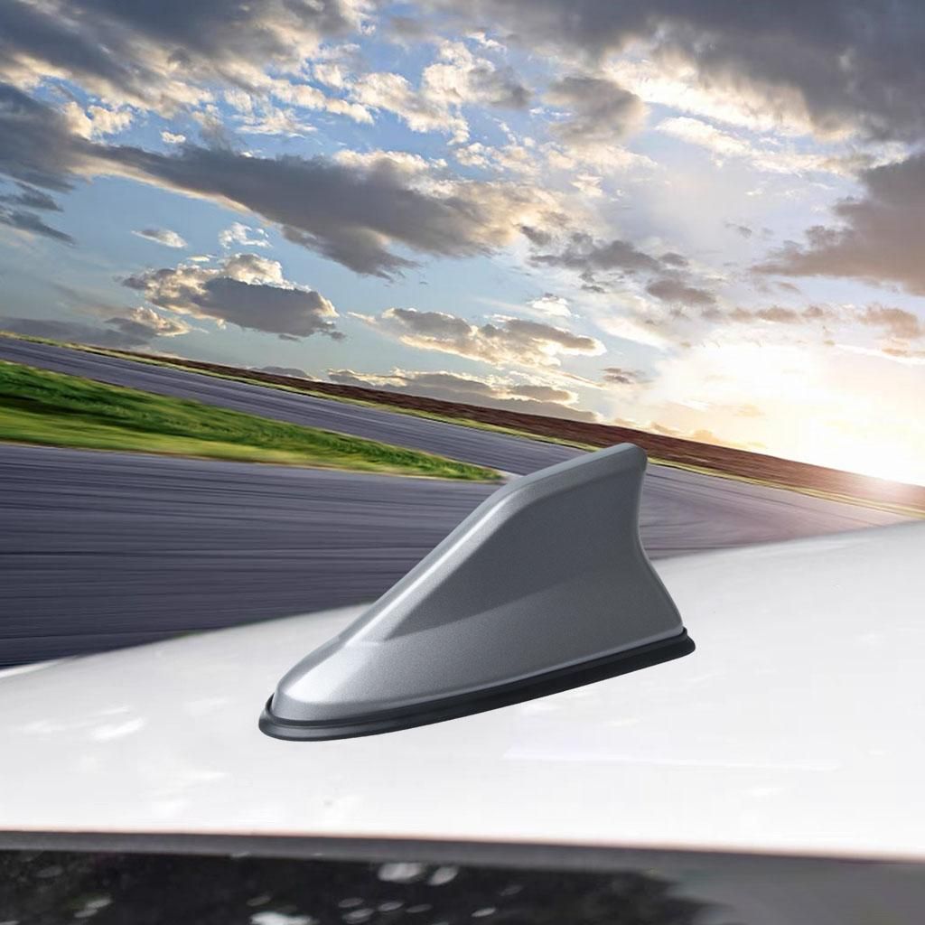 Universal Car Shark Fin Antenna AM/FM Radio Gray