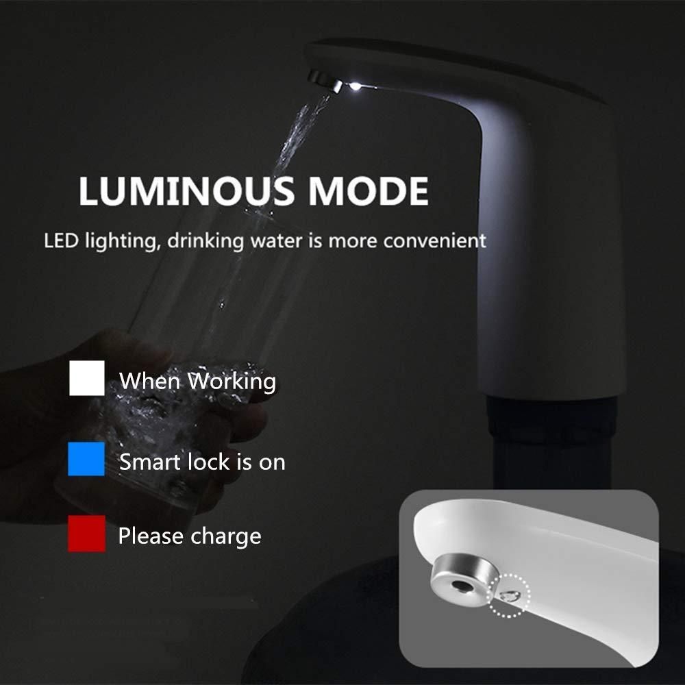 Water Bottle Pump, USB Charging Universal Electric Water Bottle Dispenser Improved Portable Bottle Water Pump Water Bottle Switch for Universal 2-5 Gallon Water Jug Pump