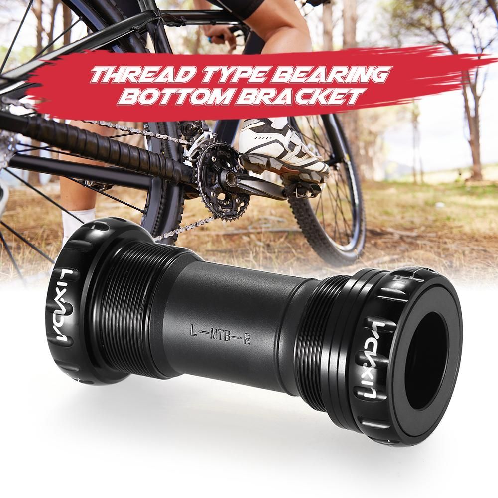 Lixada MTB Mountain Bike Bicycle Cycling Thread Type Bottom Bracket Aluminum Alloy 68mm/73mm BB Crank Set Bearing Axis Parts