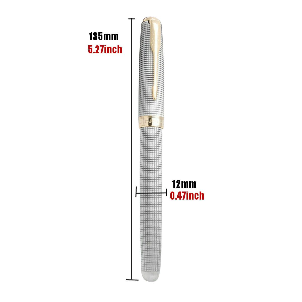 JINHAO 601A Lattice Luxury Fountain Pen High Quality F Nib Ink Pen Gift Silver