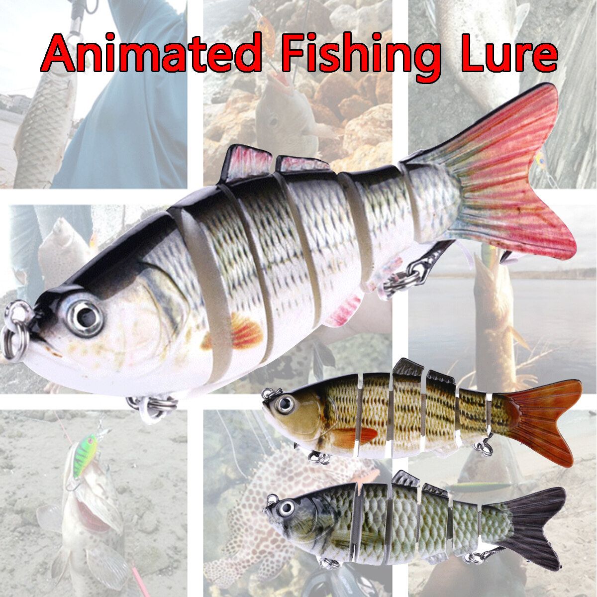Fish Live Bait Swimming Segment Animated Swim Bait Type11