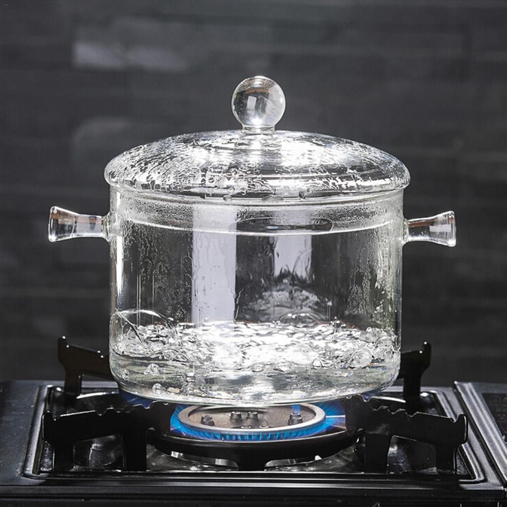 1500ml Creative Soup Pot Transparent Glass Cooker Salad