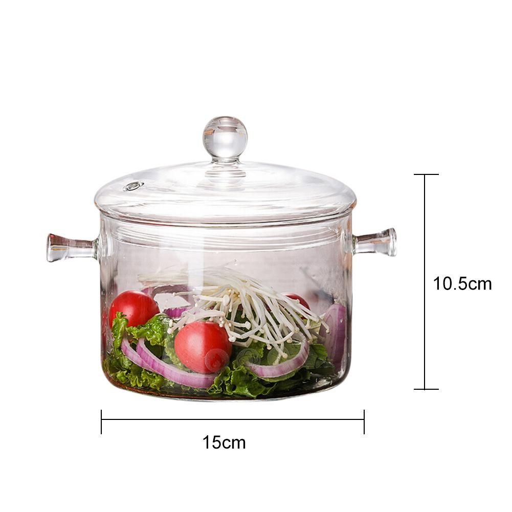 1500ml Creative Soup Pot Transparent Glass Cooker Salad
