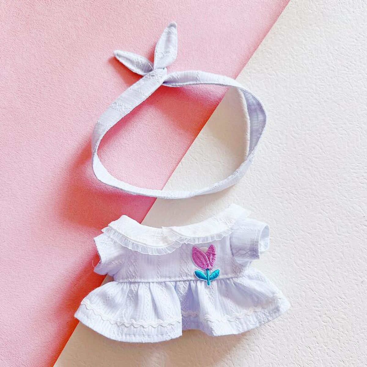 1 Set Doll Headband Lotus Dress Headband 20cm Idol Doll Clothes Blue
