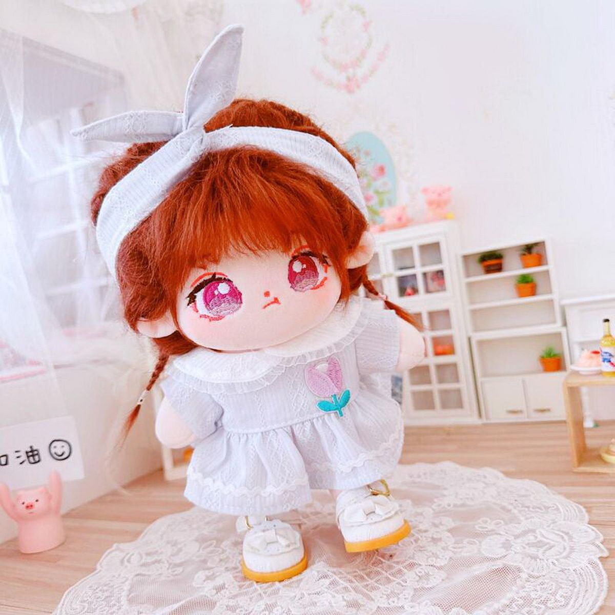 1 Set Doll Headband Lotus Dress Headband 20cm Idol Doll Clothes Blue