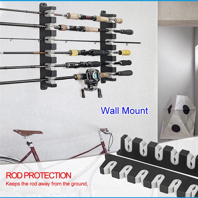 Fishing Vertical Rod Rack Fishing Pole Holder Rod Bracket
