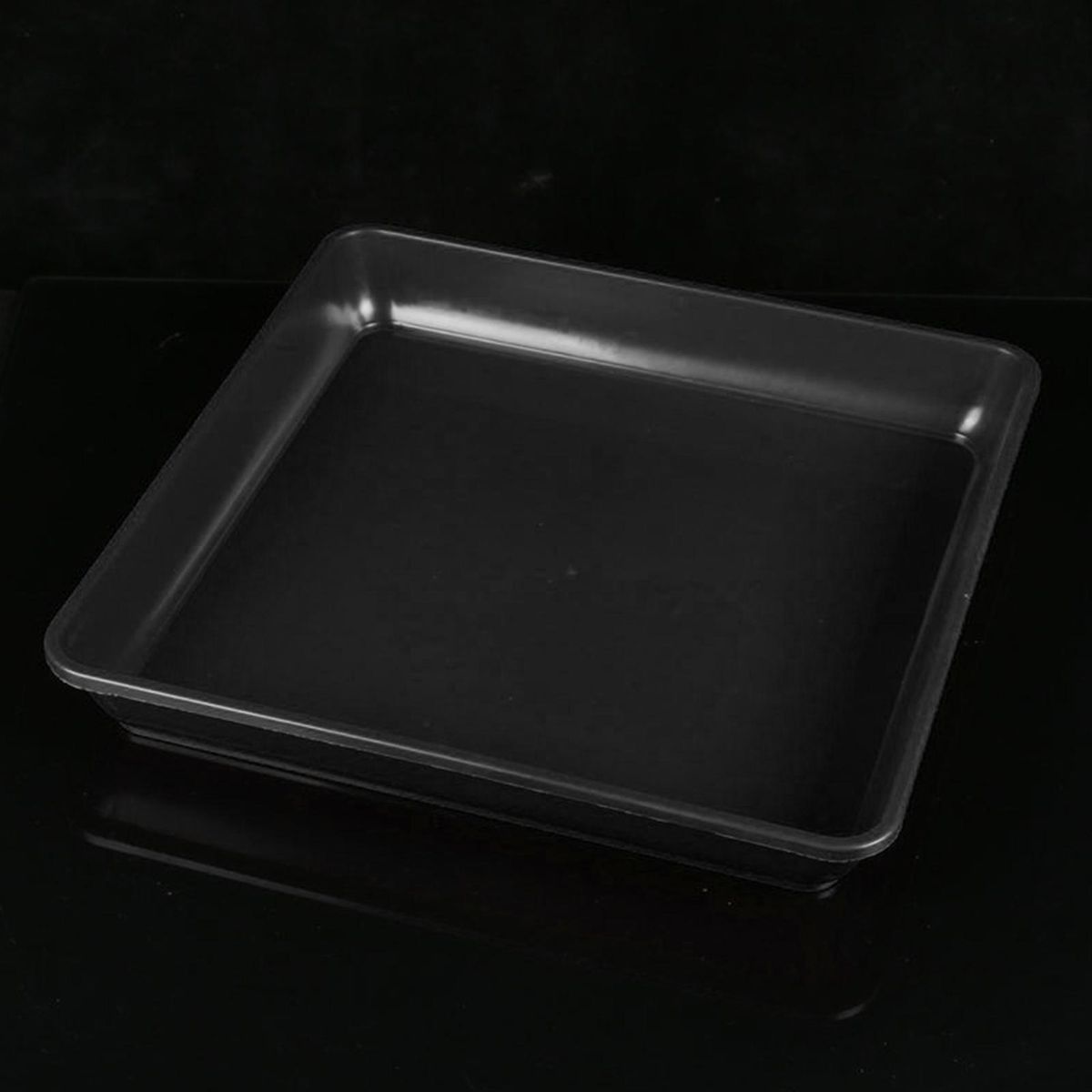 Durable Plant Tray Square Plant Saucers 5 Pack Plastic for Indoor Black