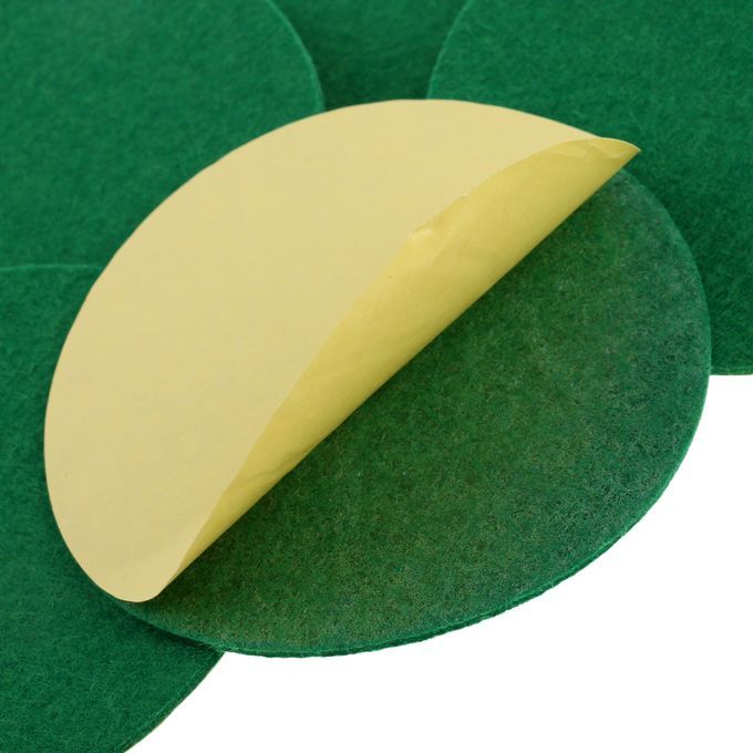 2x 6 Pack Self Adhesive Air Hockey Mallet Felt Pads, Green, 3 Sizes
