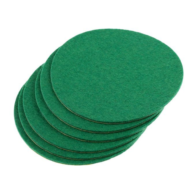 2x 6 Pack Self Adhesive Air Hockey Mallet Felt Pads, Green, 3 Sizes