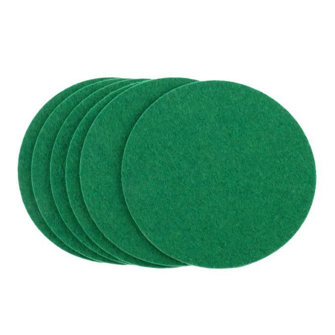 2x 6 Pack Self Adhesive Air Hockey Mallet Felt Pads, Green, 3 Sizes