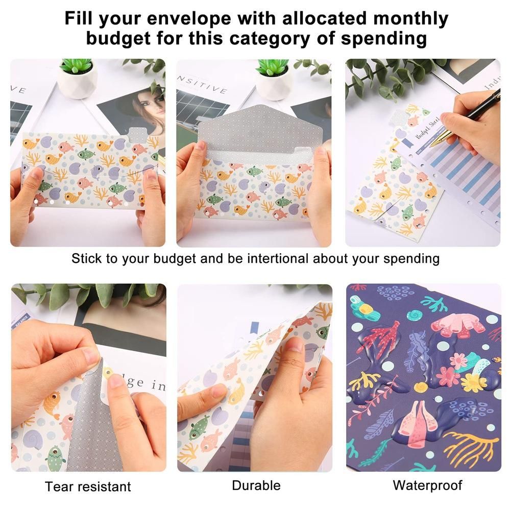 12 Patterns Budget Envelopes for A6 Binder Pockets Cash