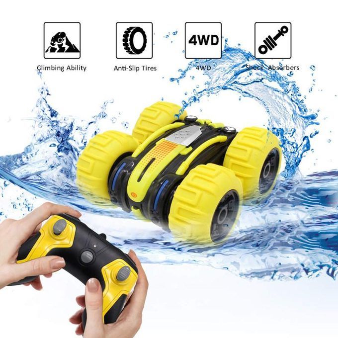 Two-sided 360 Degree Rotation Amphibious 4 Wheels-Yellow