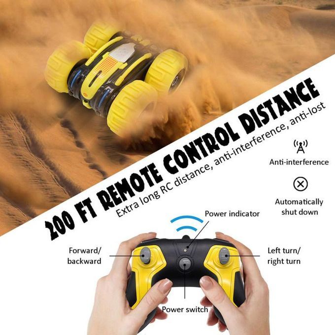 Two-sided 360 Degree Rotation Amphibious 4 Wheels-Yellow