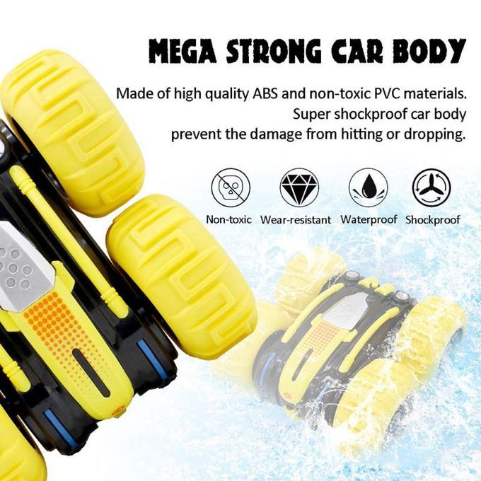 Two-sided 360 Degree Rotation Amphibious 4 Wheels-Yellow