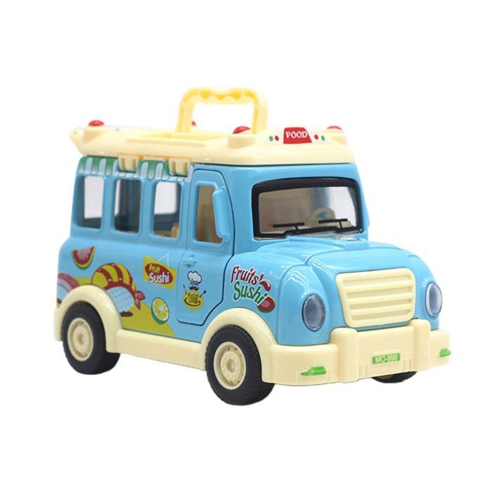1/32 Cartoon Fast Food Truck Simulation Model Vehicle-Blue