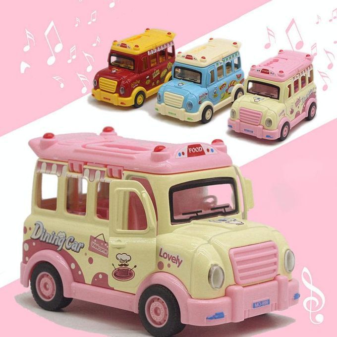 1/32 Cartoon Fast Food Truck Simulation Model Vehicle-Blue